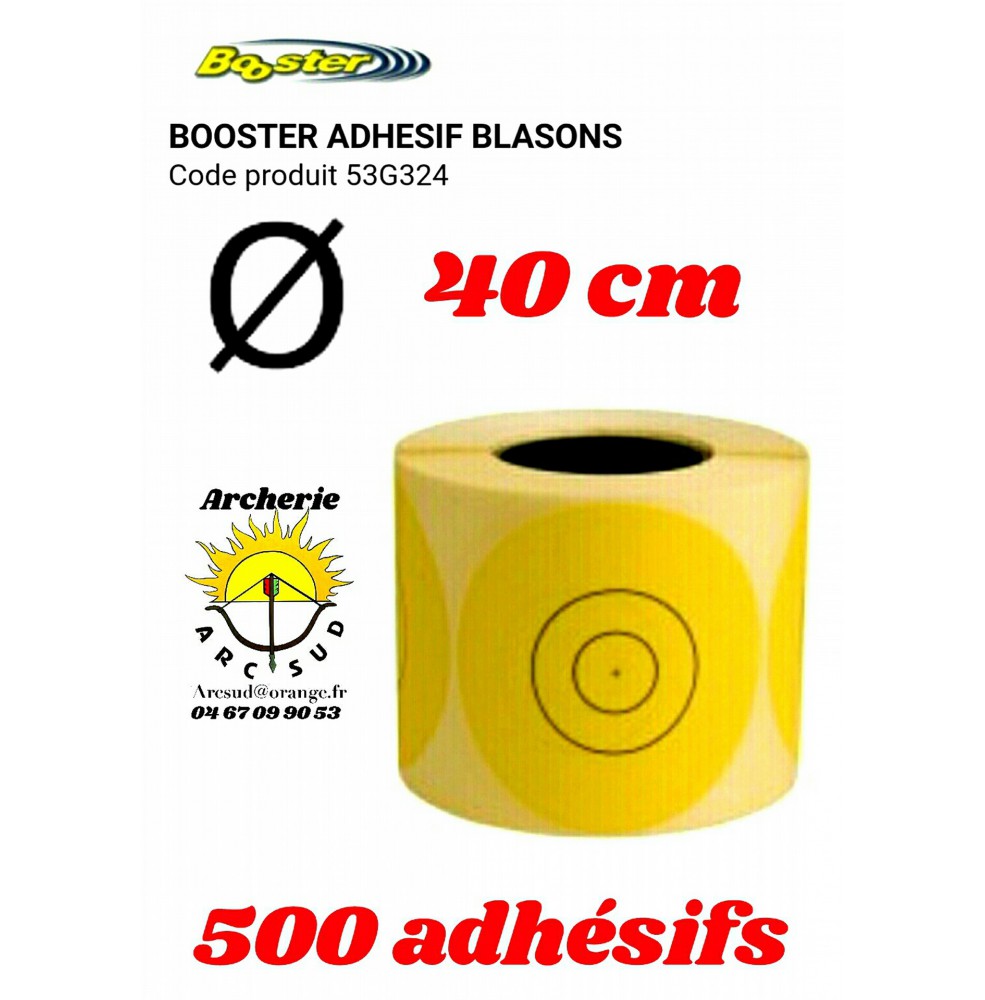 Booster adhésif jaune blason 40 cm