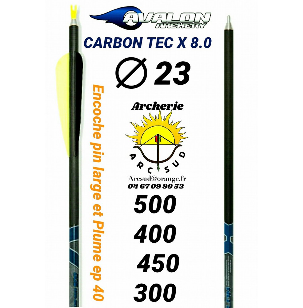 Avalon tube carbon tec x 8.2 diamètres 23 (par 6)