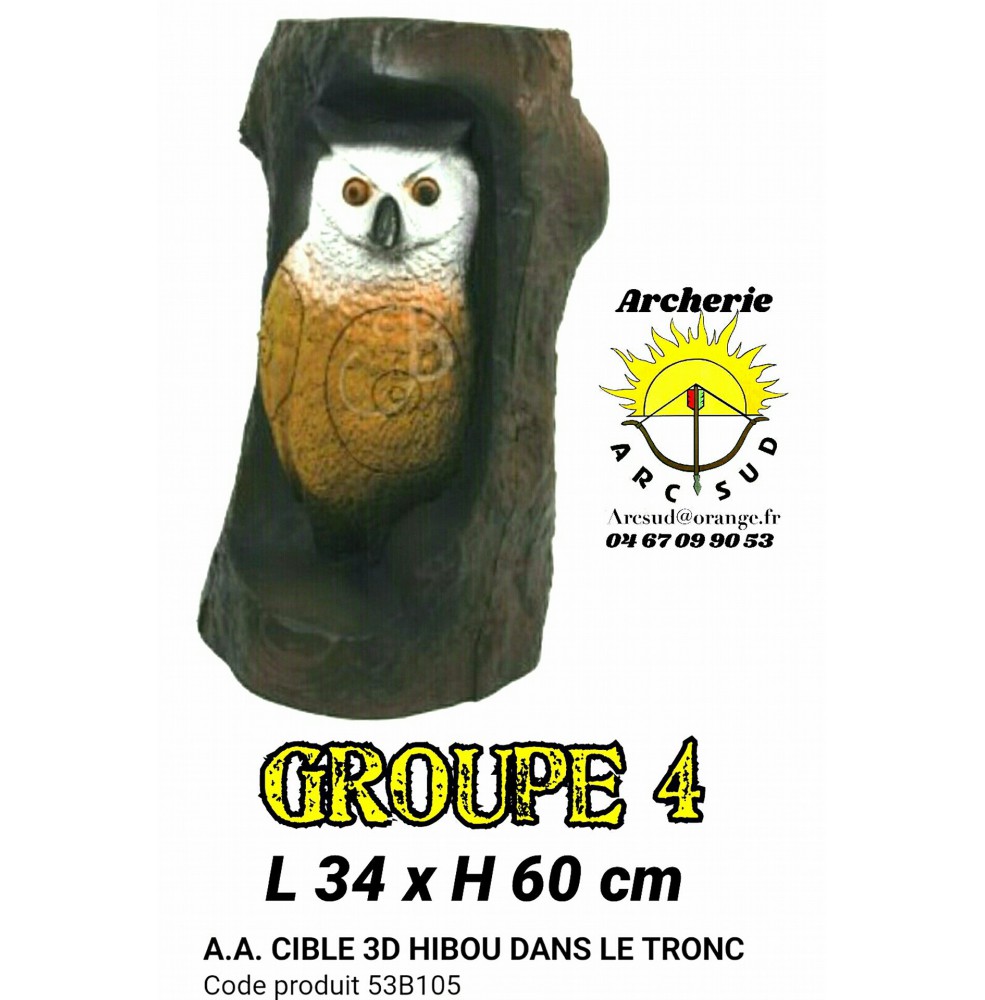 AA cible 3d Hibou dans un tronc 53B105