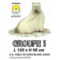 AA cible 3d Ours blanc assis 539038