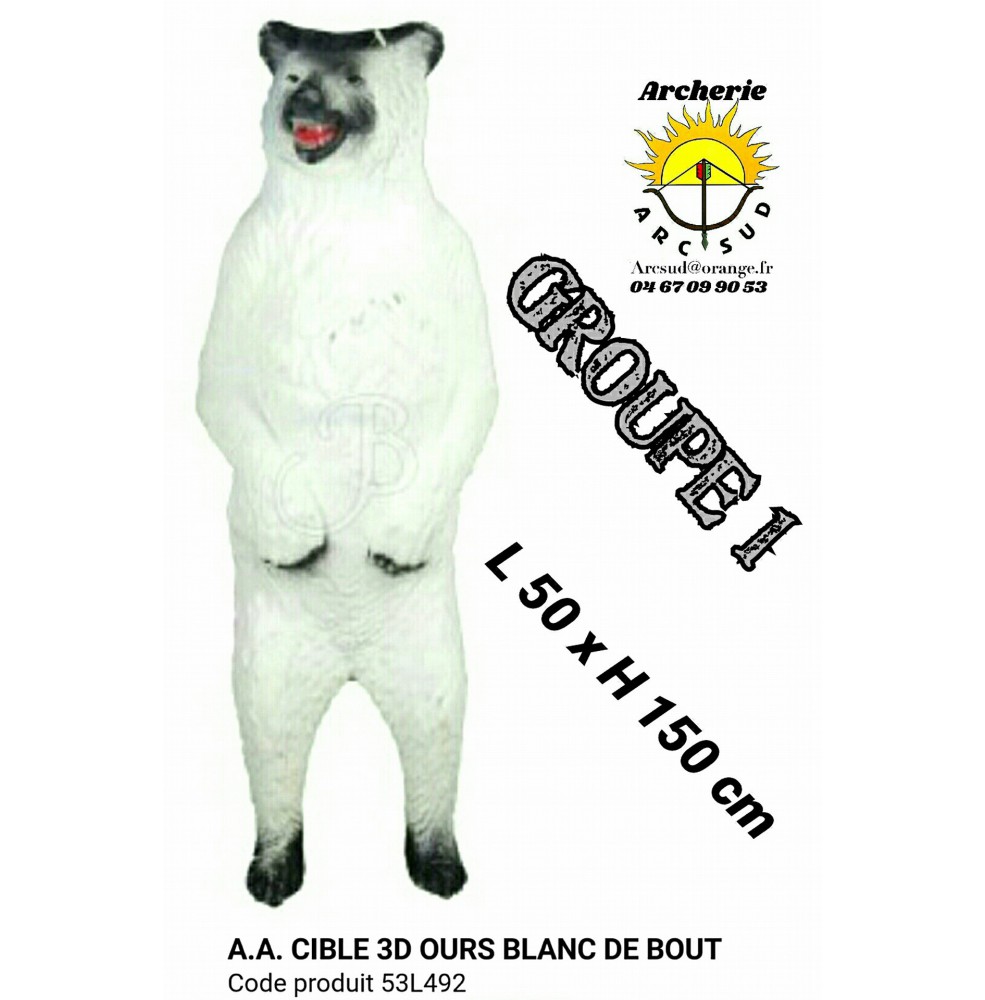 AA cible 3d Ours blanc Debout 53L492