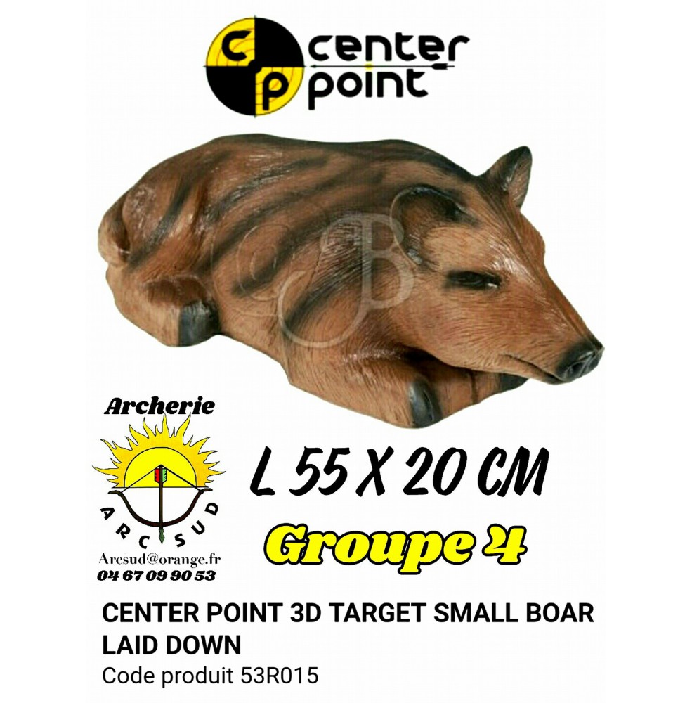 C point bête 3d small boar laie down 53R015