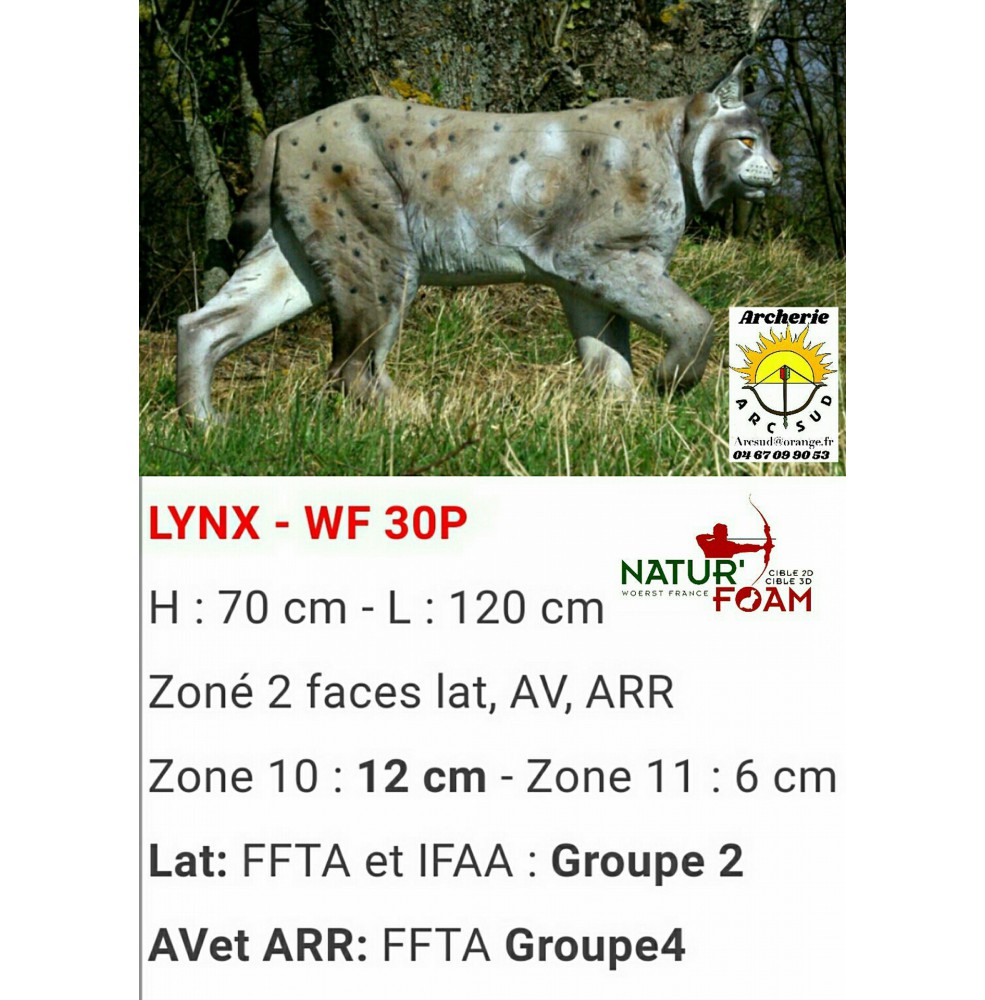 Natur foam bête 3D lynx wf30p