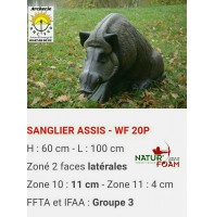 Natur foam bête 3D sanglier assis wf20f