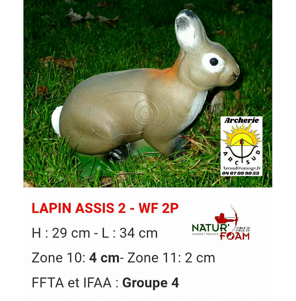 Natur foam bête 3D lapin assis 2  wf2p