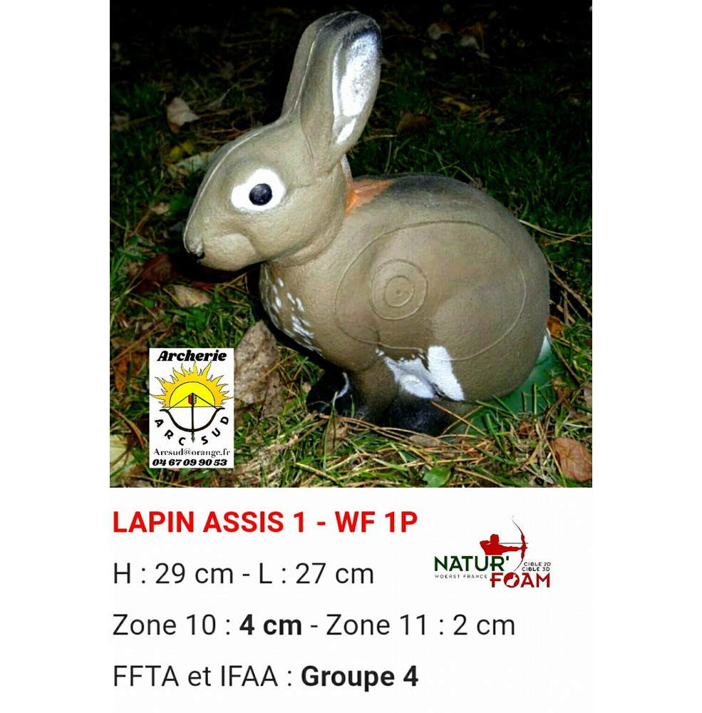 Natur foam bête 3D lapin assis 1 wf1p