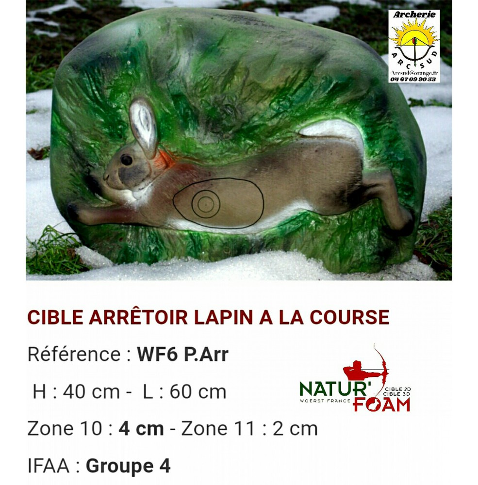 Natur foam bête 3D cible arretoir lapin à la course wf6p