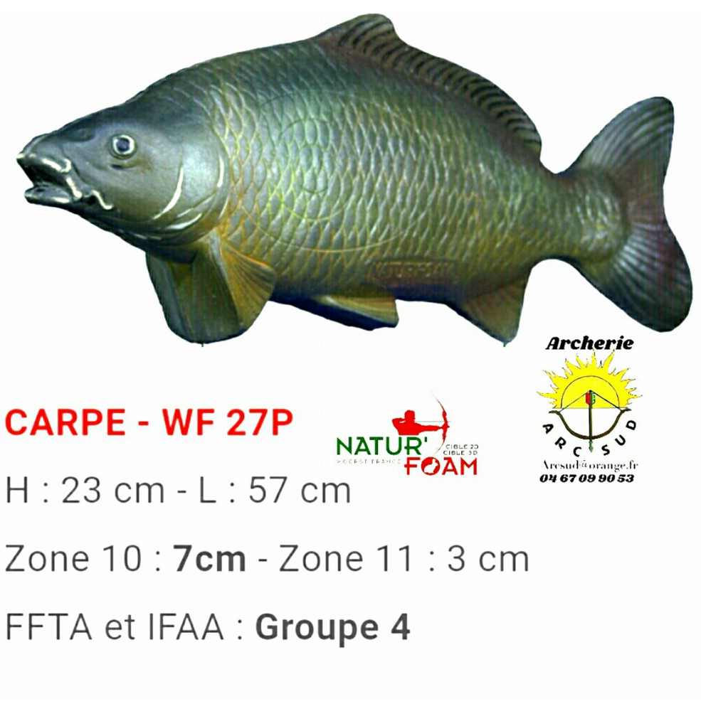 Natur foam bête 3D carpe wf72p