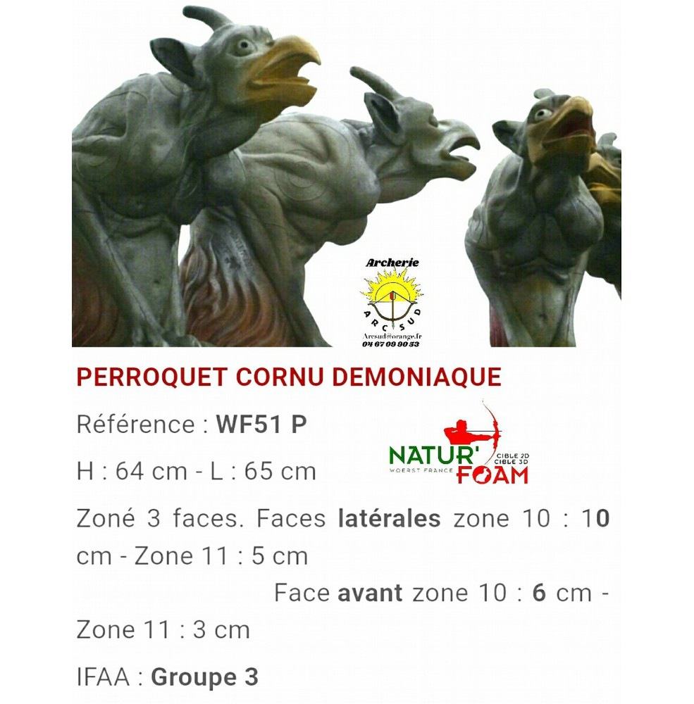 Natur foam bête 3D perroquet cornu démoniaque wf51f