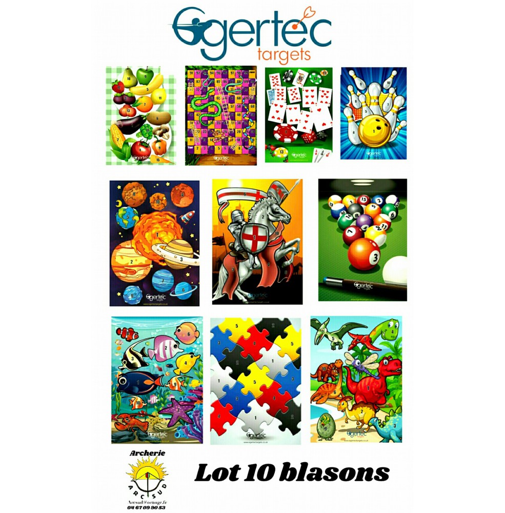 Egertec lot 10 blasons jeu