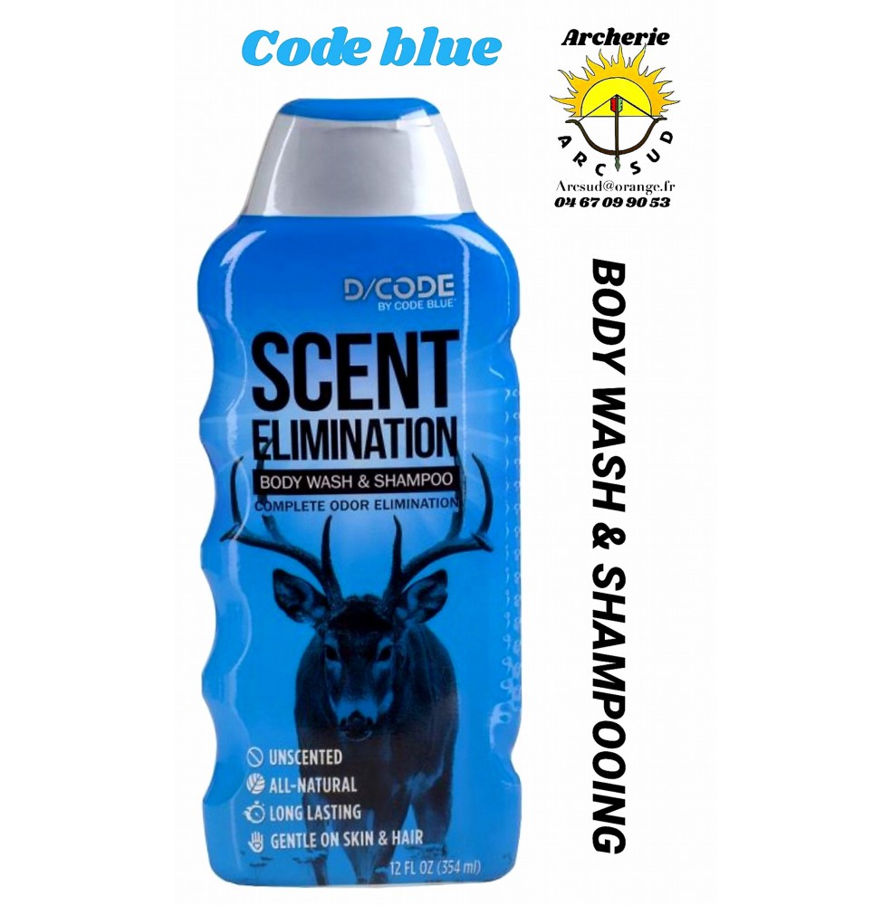 Code blue body wash shampooing