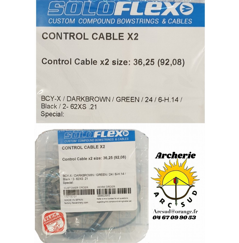 Flex archery lot 2 contrôle câbles 36.25 pouces
