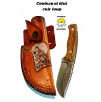 Couteau et etui cuir loup