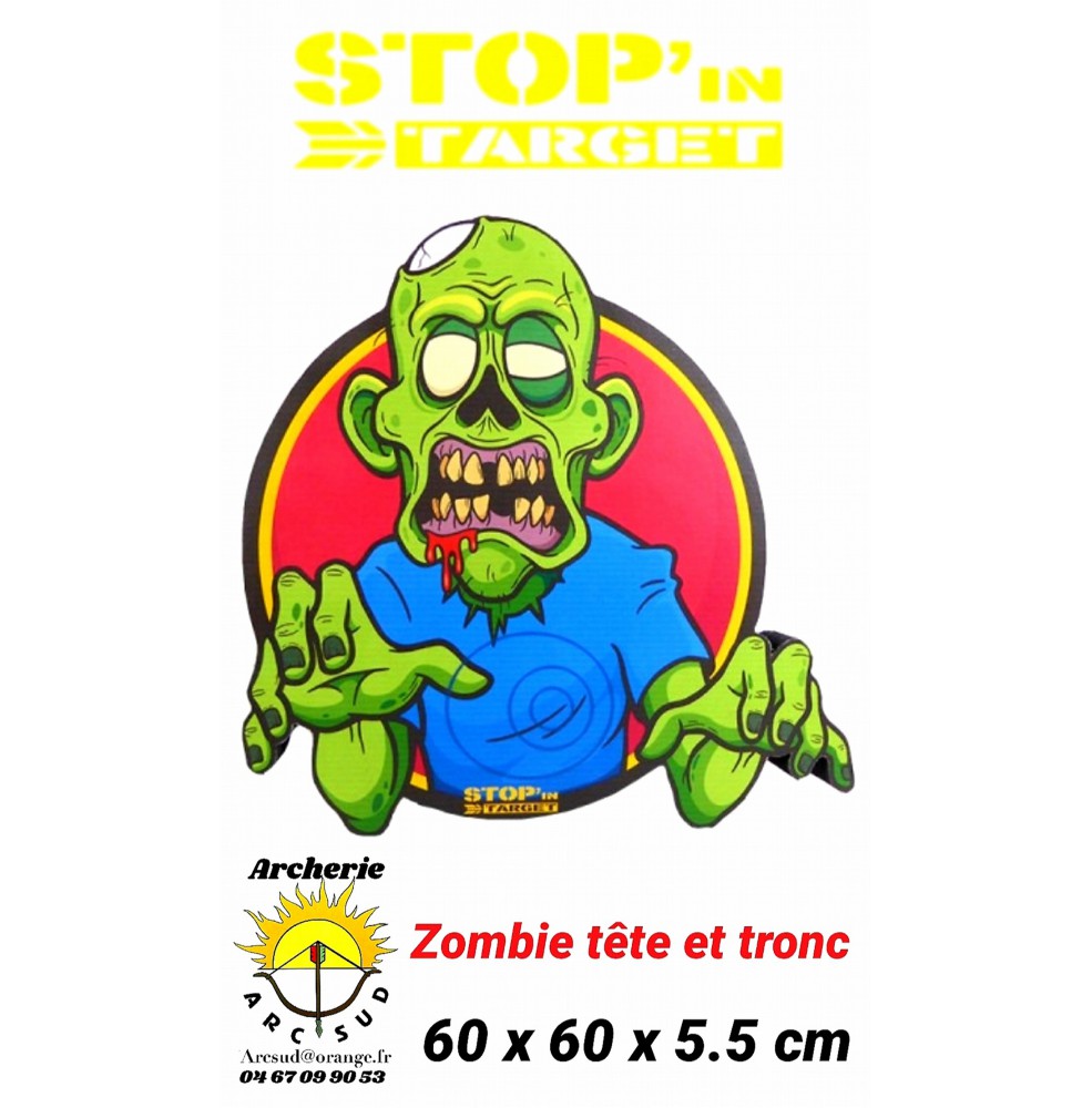 stop in target Cible 2D tête et tronc zombie