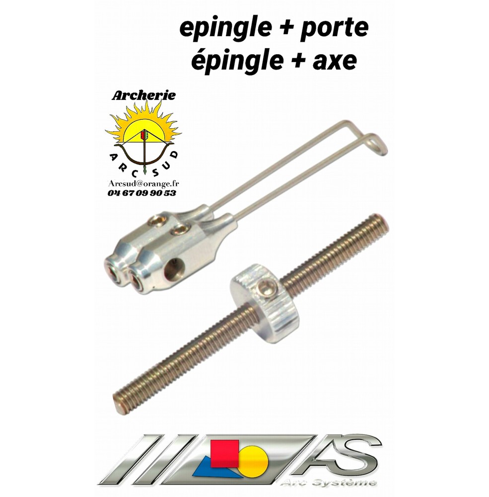 Arc système porte épingle et épingle + axe repose flèches mono rest 