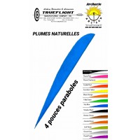 trueflight plumes naturelles paraboles uni 4 pouces 