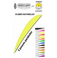 trueflight plumes naturelles paraboles uni 5 pouces