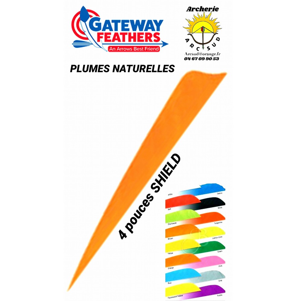 gateway plumes naturelles shield uni 4 pouces