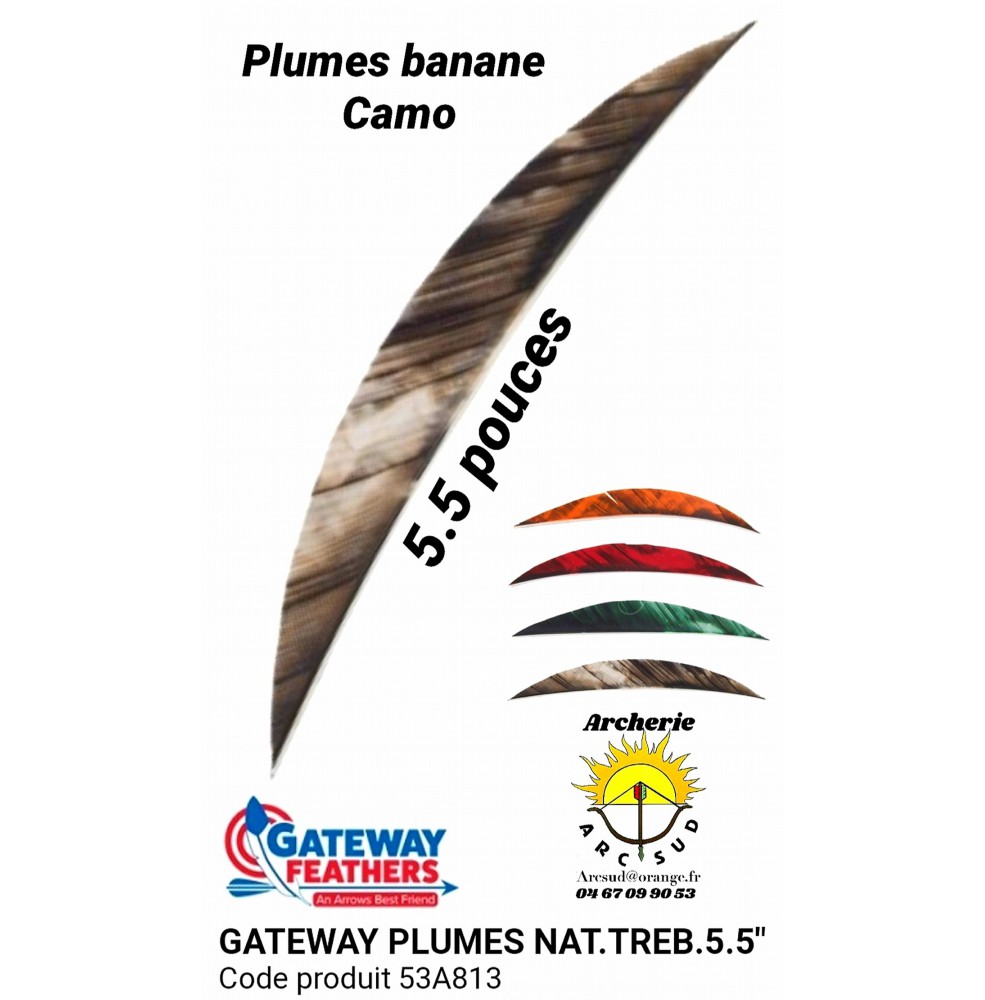 gateway plumes naturelles banane camo 5.5 " (pack de 100) 53a813