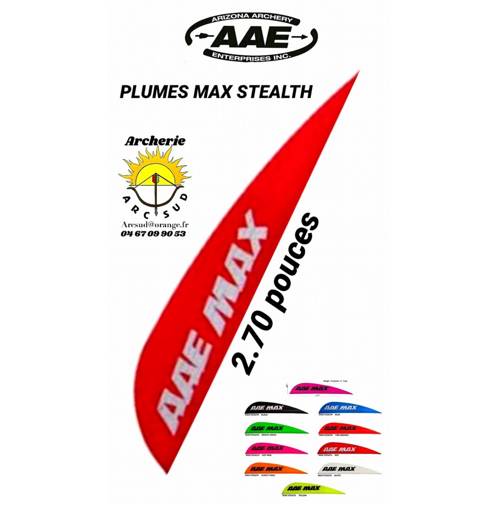 aae plumes plastique max stealth (par 100)