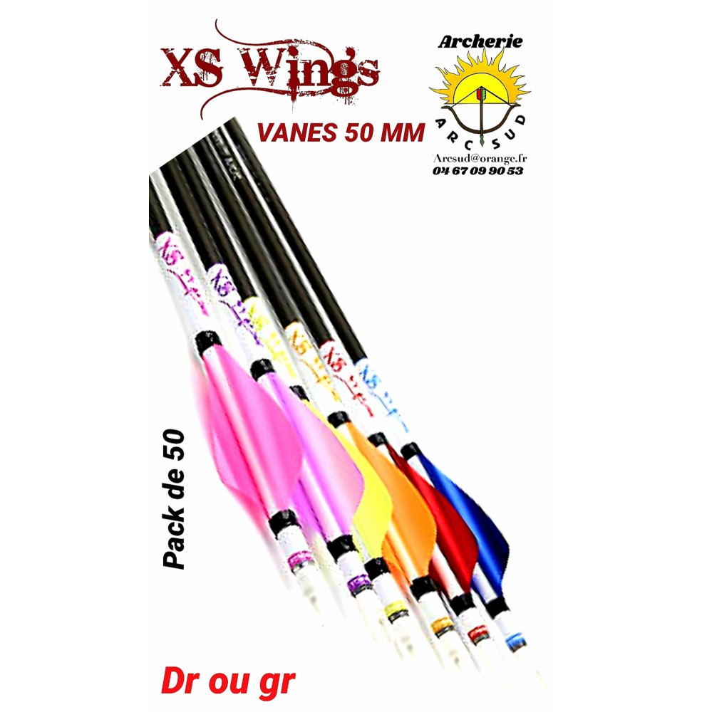 xs wings plumes plastique 50 mm