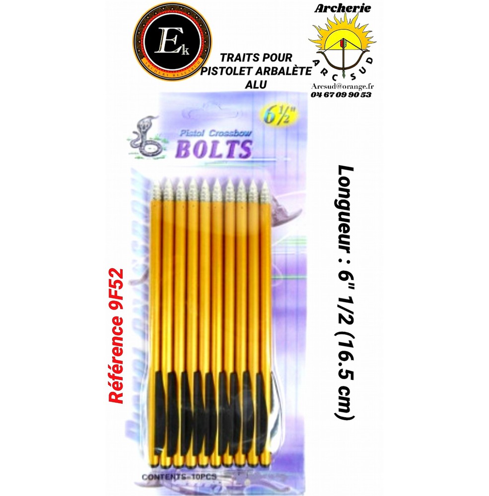 Ek archery traits pistolet arbalète 6.5" référence 9f52 (pack de 10)