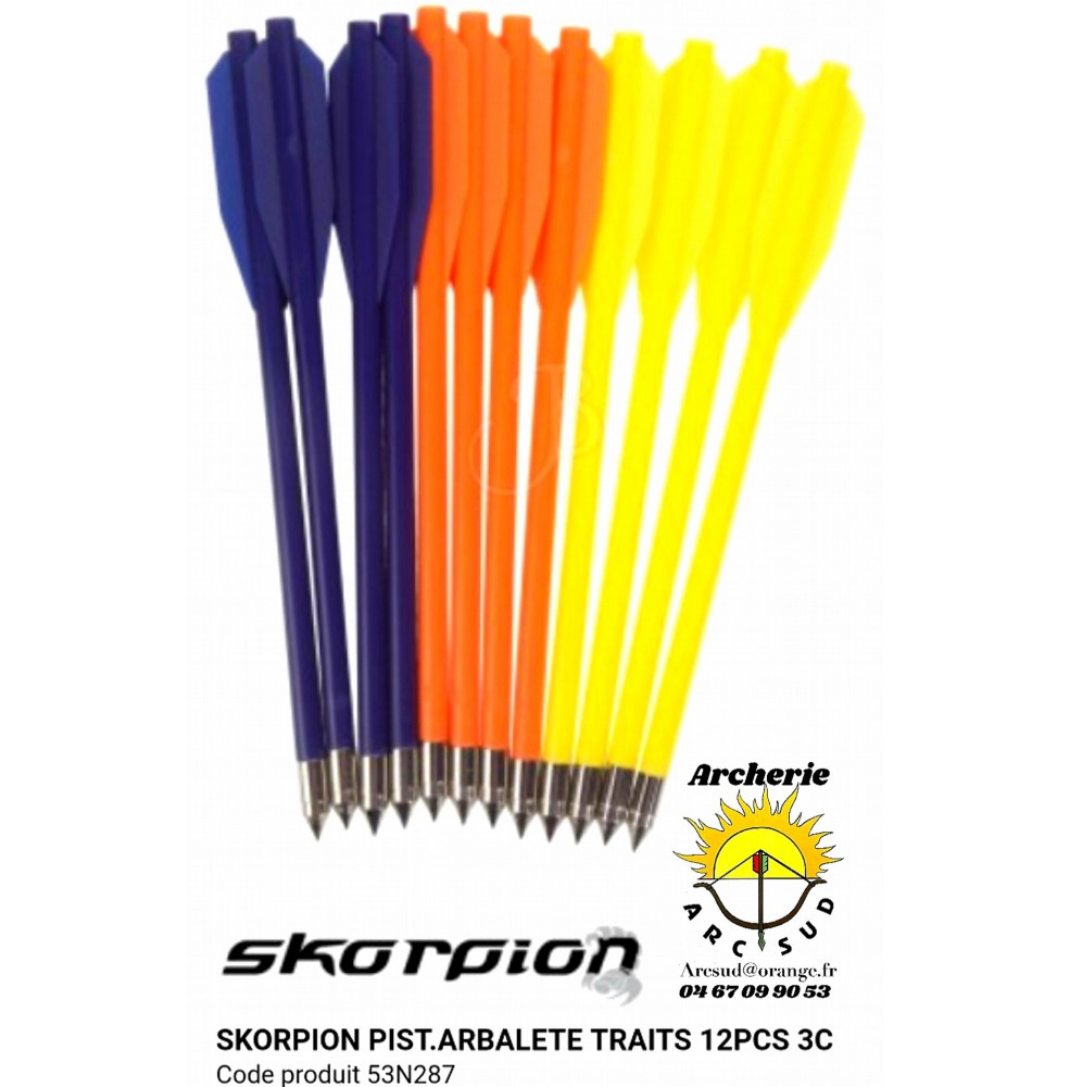 Skorpion traits pistolet arbalète plastique couleur 53n287 (pack 12)