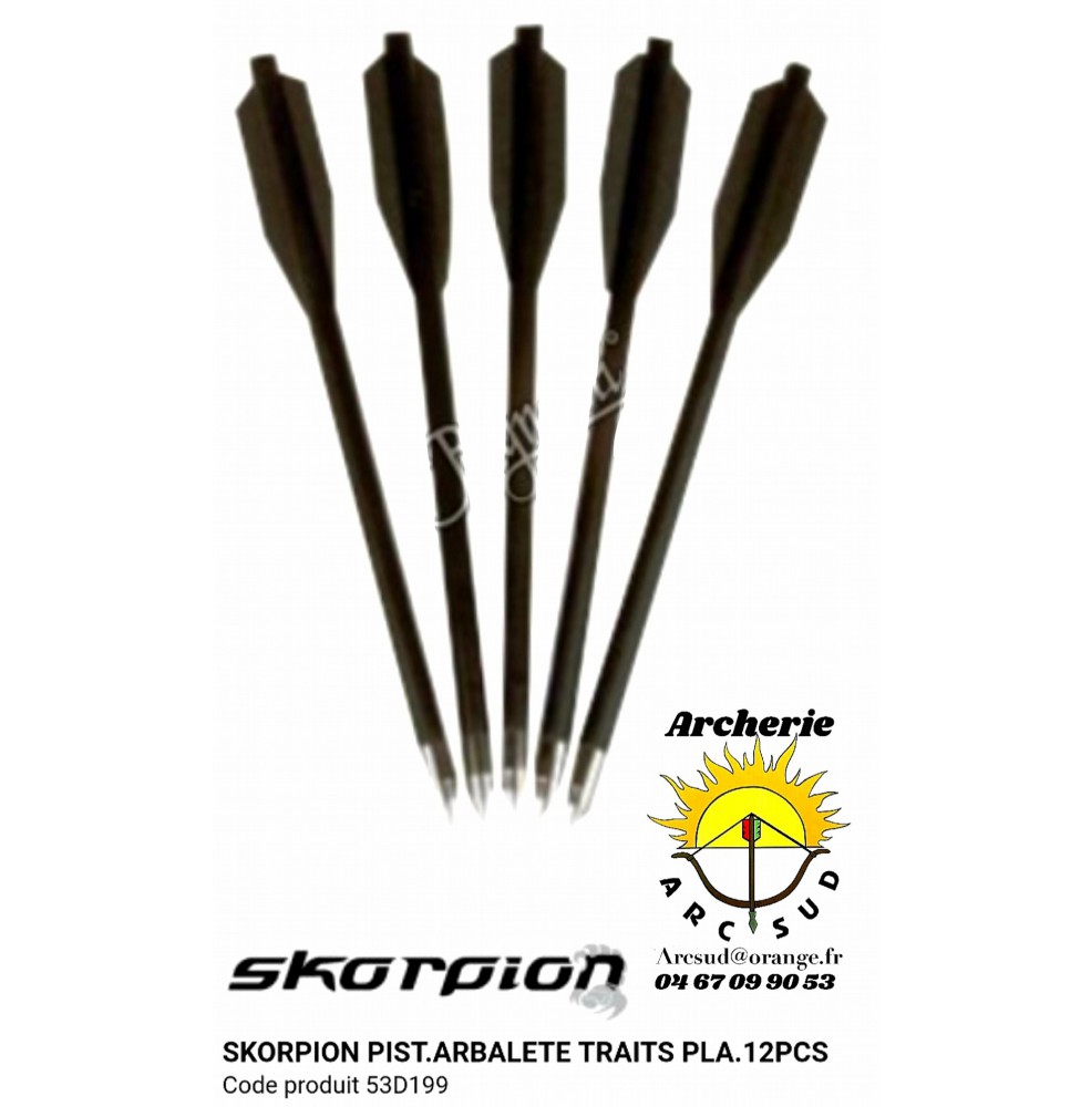 Skorpion traits pistolet arbalète plastique noir 53d199  (pack 12)