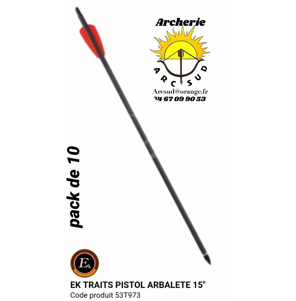 Ek archery traits 15" pistolet arbalète cobra r9 ref 53t973 (pack de 10)