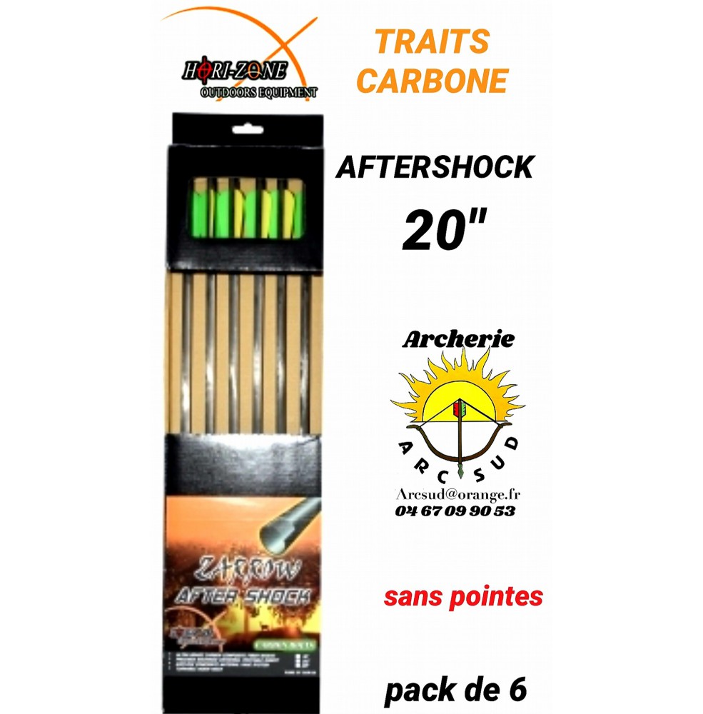 Hori-Zone traits arbalète carbone aftershock (pack de 6)