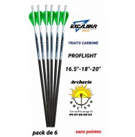 Excalibur traits arbalète carbone proflight (pack de 6)