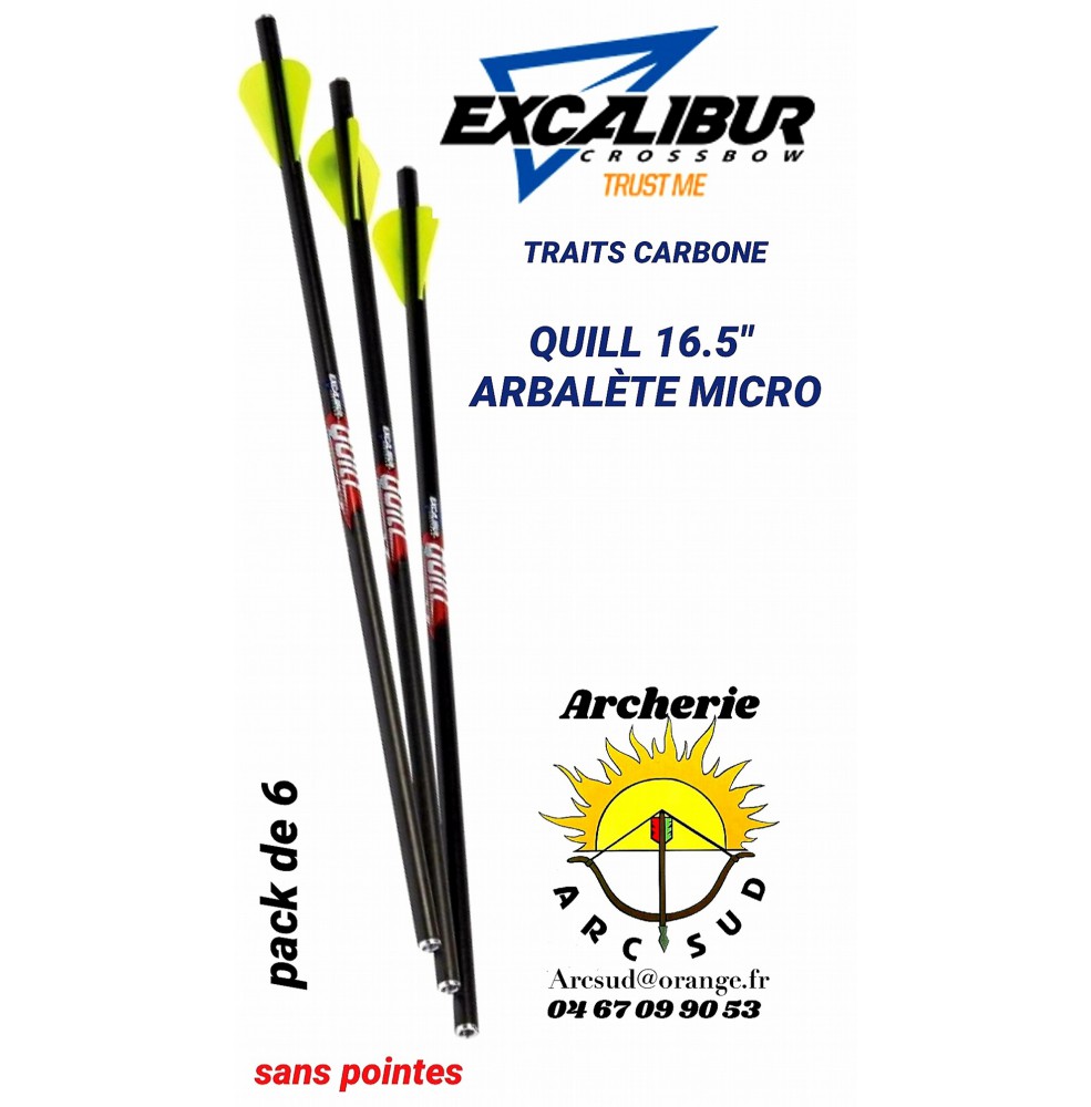 Excalibur traits arbalète carbone quill (pack de 6)