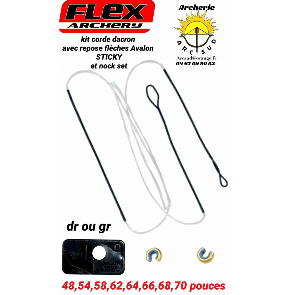 Kit corde dacron flex archery (repose flèches avalon +nock set)