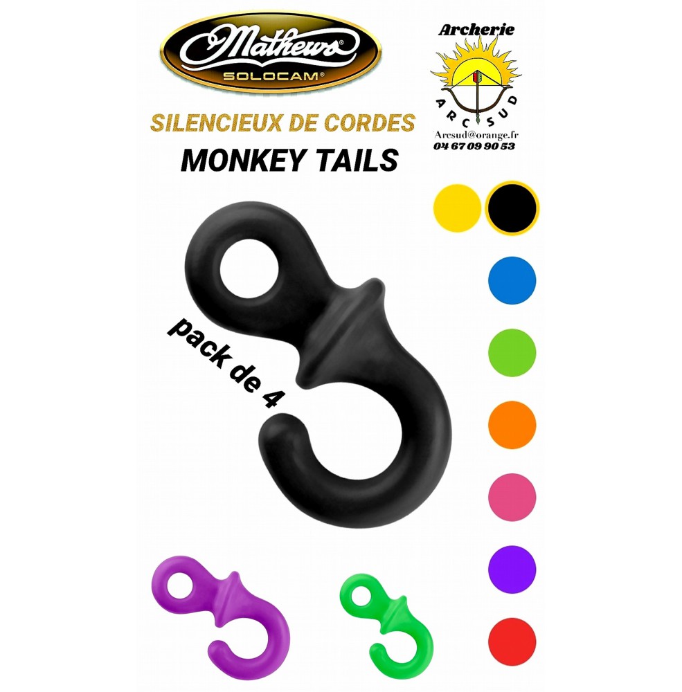 Mathews amortisseur de corde monkey tails (pack de 4)