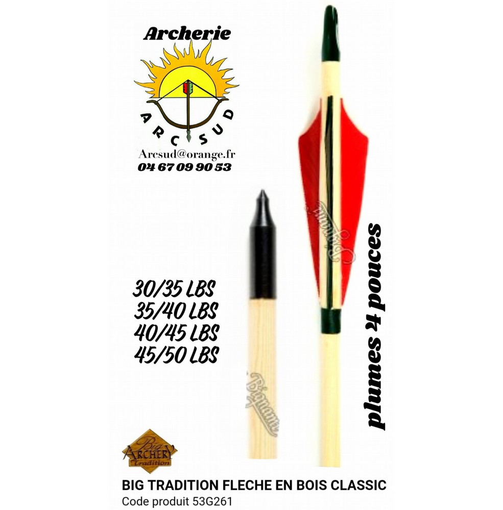 Big tradition flèches bois classic 53g261 (par 12)