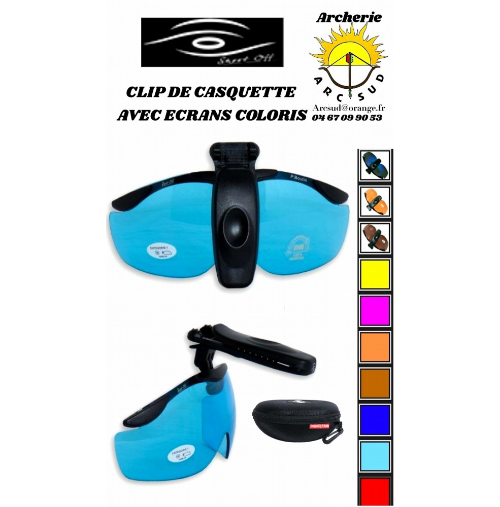 Shootoff clip lunette de casquette avec ecran coloris 