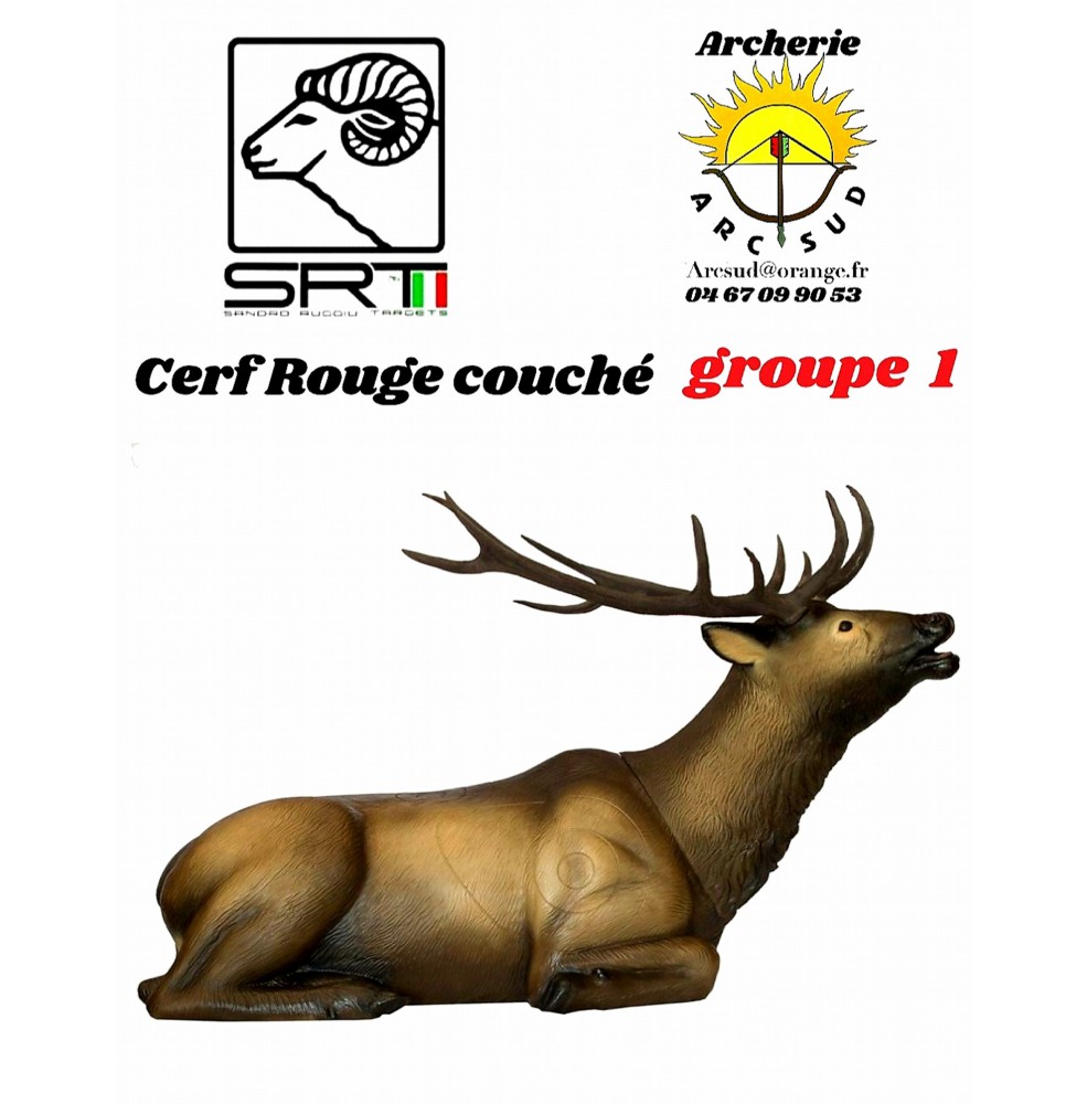 Srt bêtes 3D cerf rouge couché