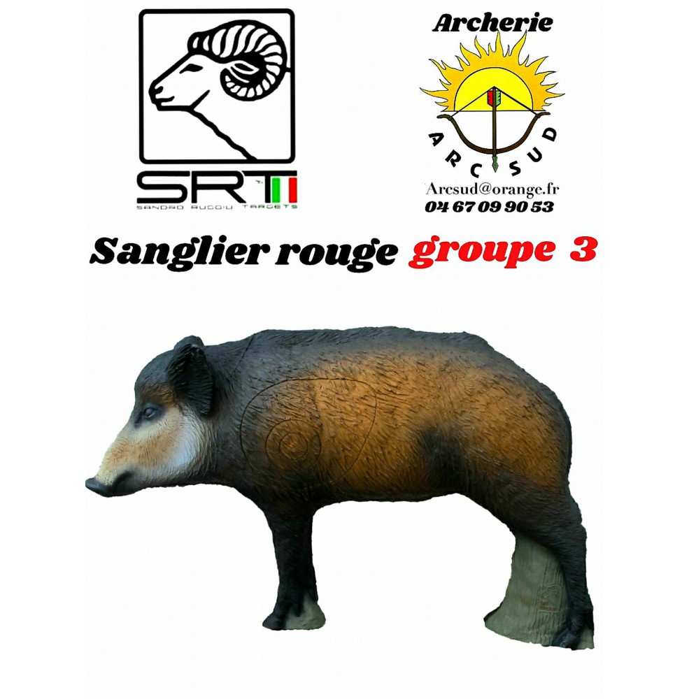 Srt bêtes 3D sanglier rouge