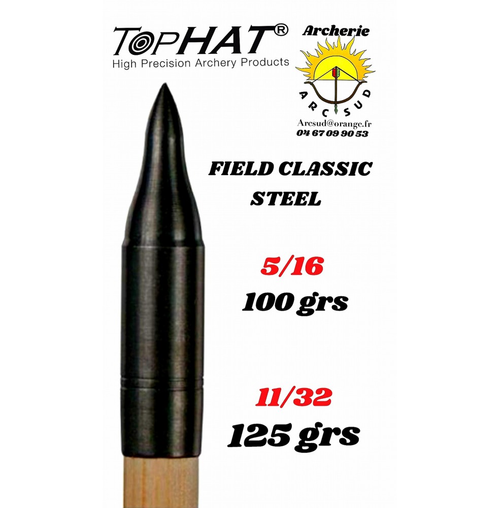 Tophat pointe fut bois field classic steel (pack de 12)