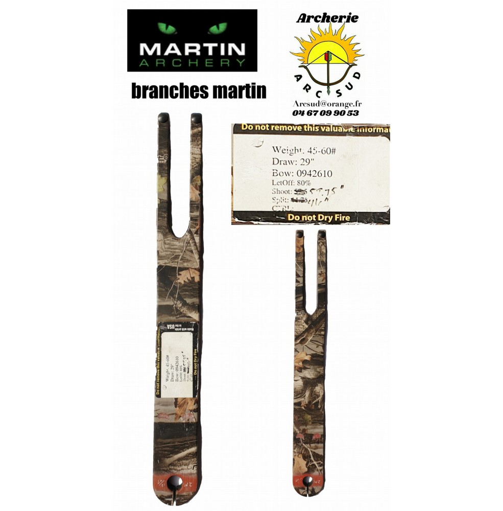 Martin branches camo 45/60 lbs (la paires -occasion)
