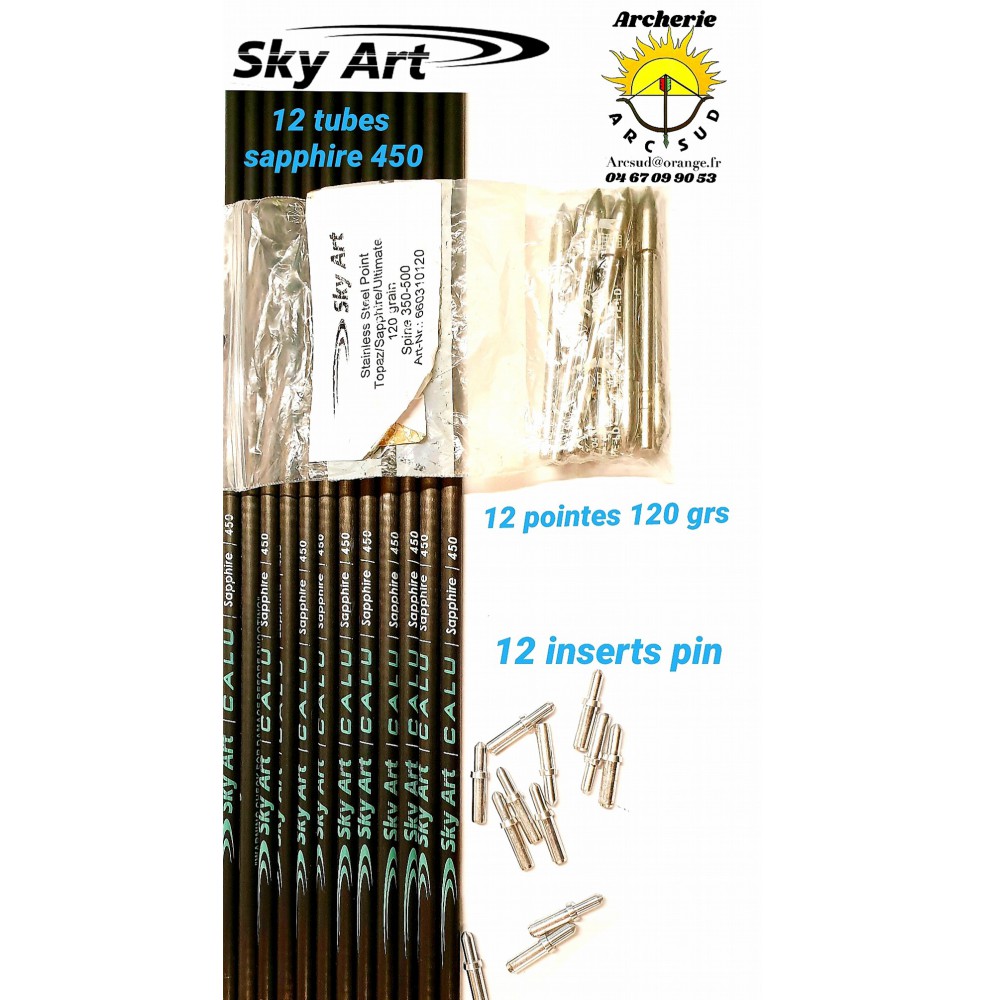 Sky art déstockage tubes carbon alu sapphire 450 (par 12)