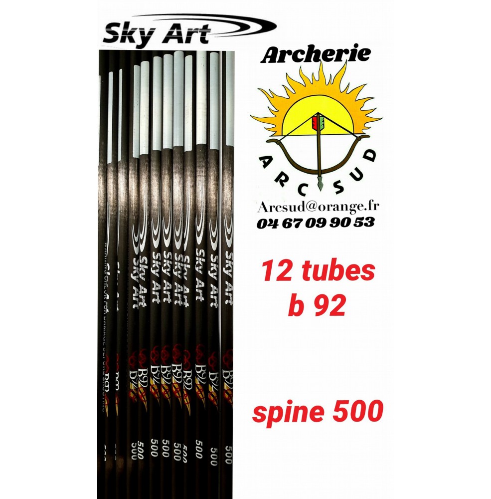 Sky art déstockage tubes carbon alu b 92 spine 500 (par 12)