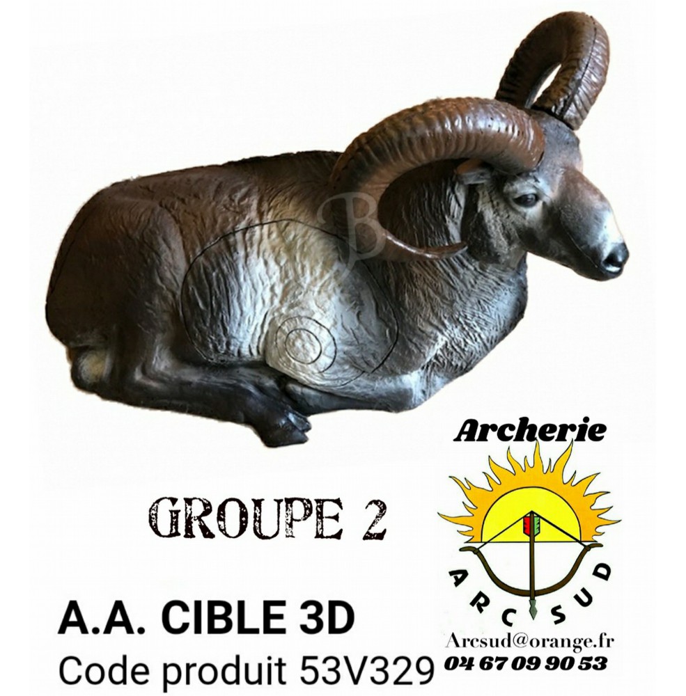 AA cible 3d mouflon couché 53v329