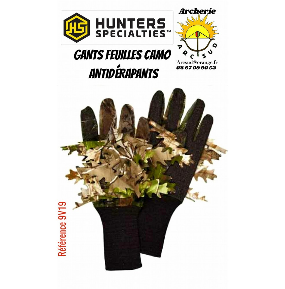 Hunter specialties gants feuilles camo ref 9v19