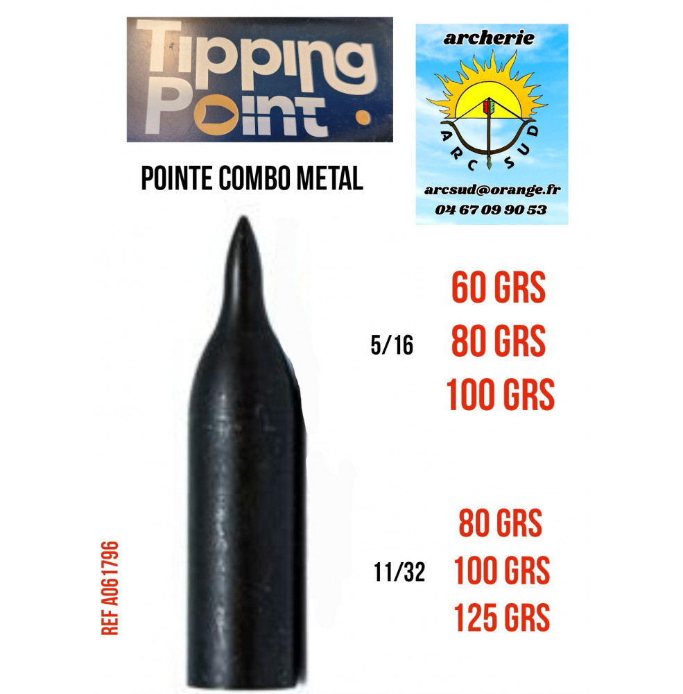 Tipping point pointe combo métal (par 12)