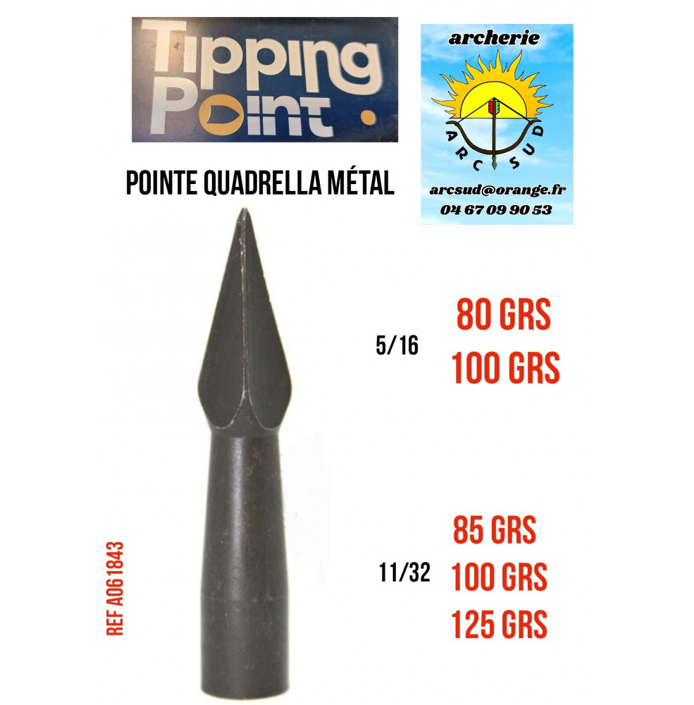 Tipping point pointe quadrella métal (par 12)