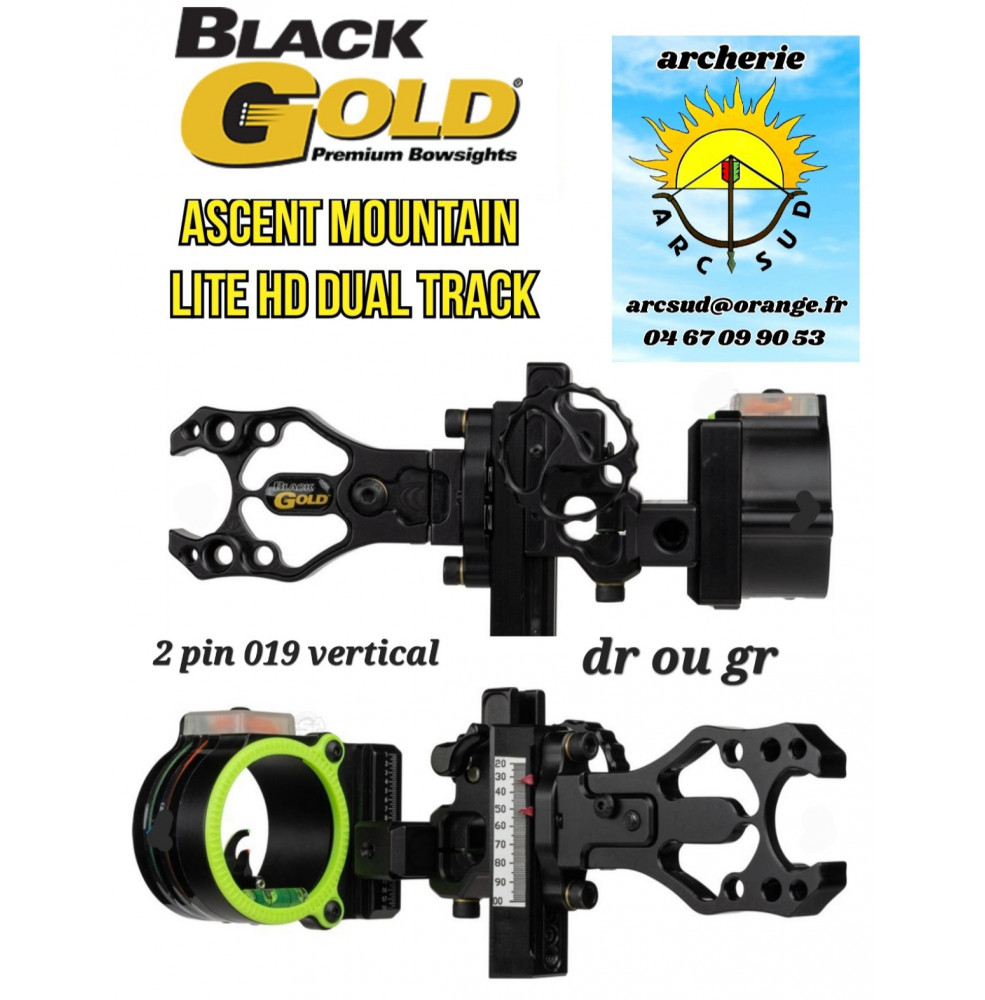 Black gold viseur de chasse ascent mountain lite HD dual track