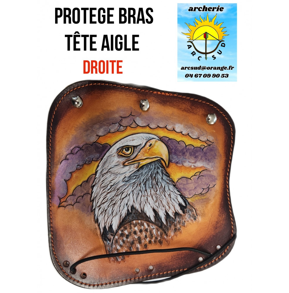 Protége bras cuir tête d'aigle