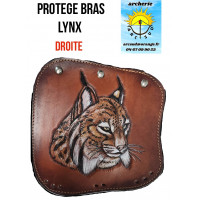 Protége bras cuir tête de lynx