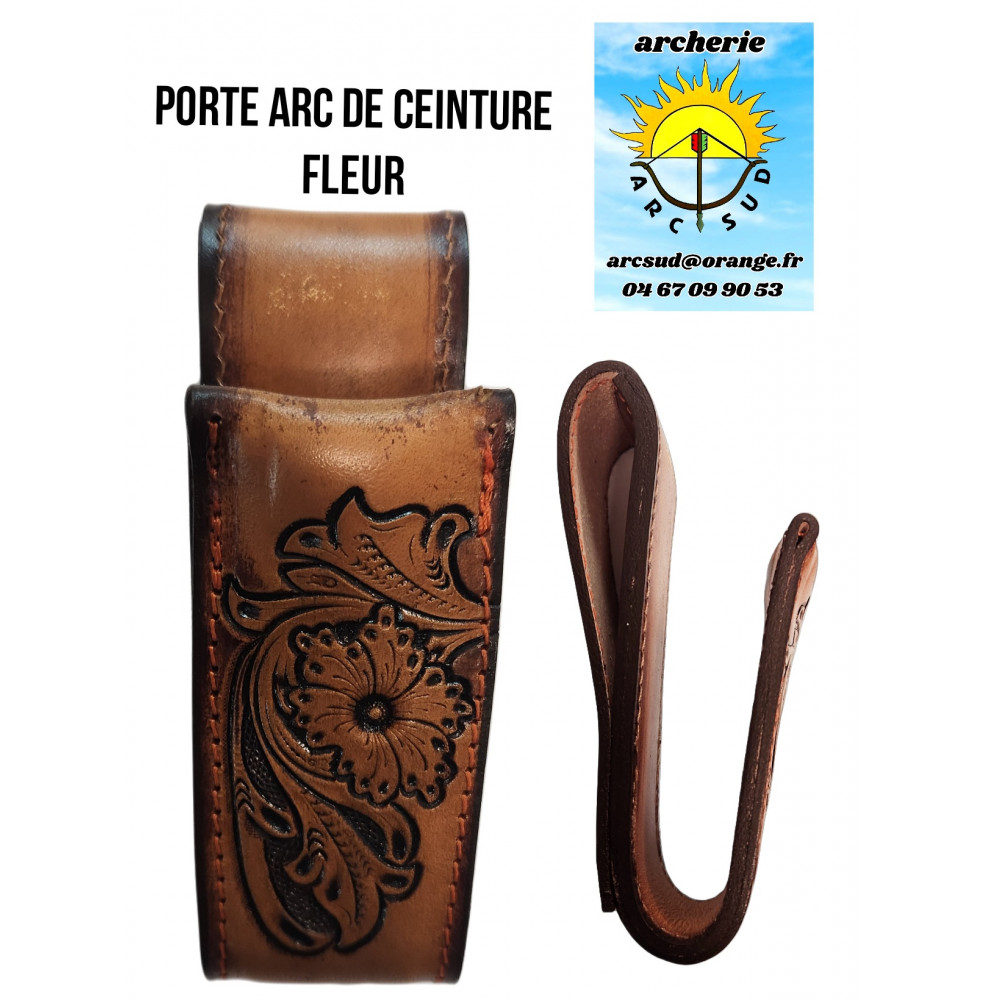 Porte arc cuir motif fleur